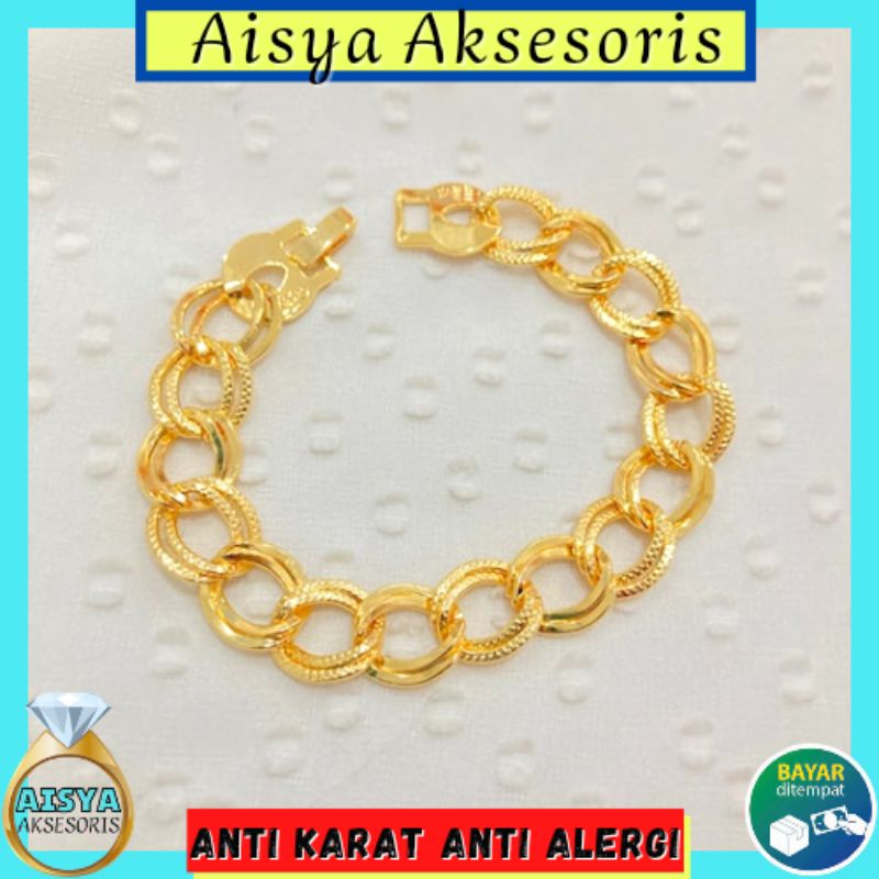 Gelang Rantai Emas GELANG RANTAI TITANIUM AKSESORIS WANITA PERHIASAN EMAS AKSESORIS FASHION GELANG K