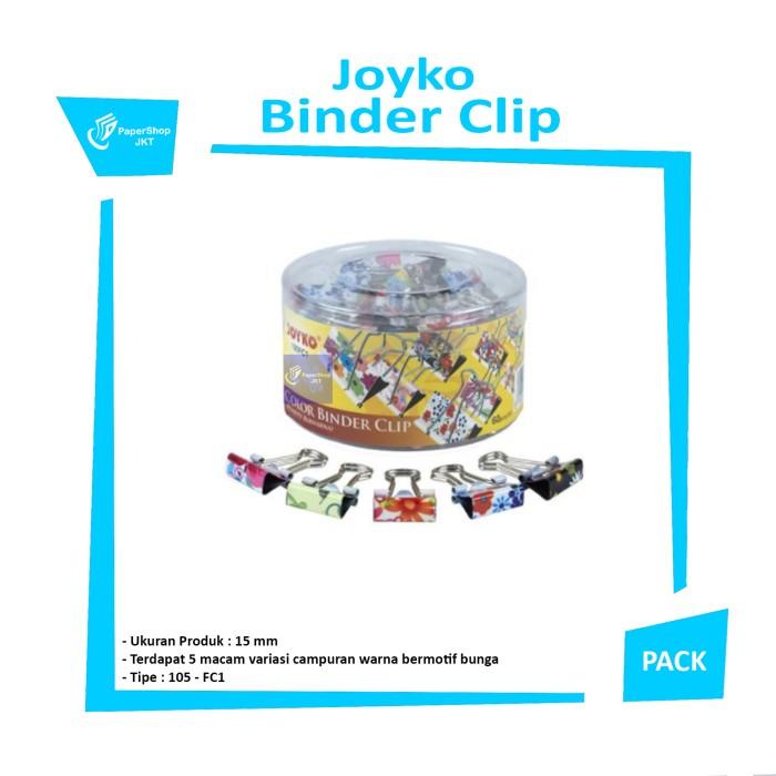 

Klip | Binder Clip / Klip / Penjepit Kertas Joyko 105Fc1 / 1 Drum 60 Pcs