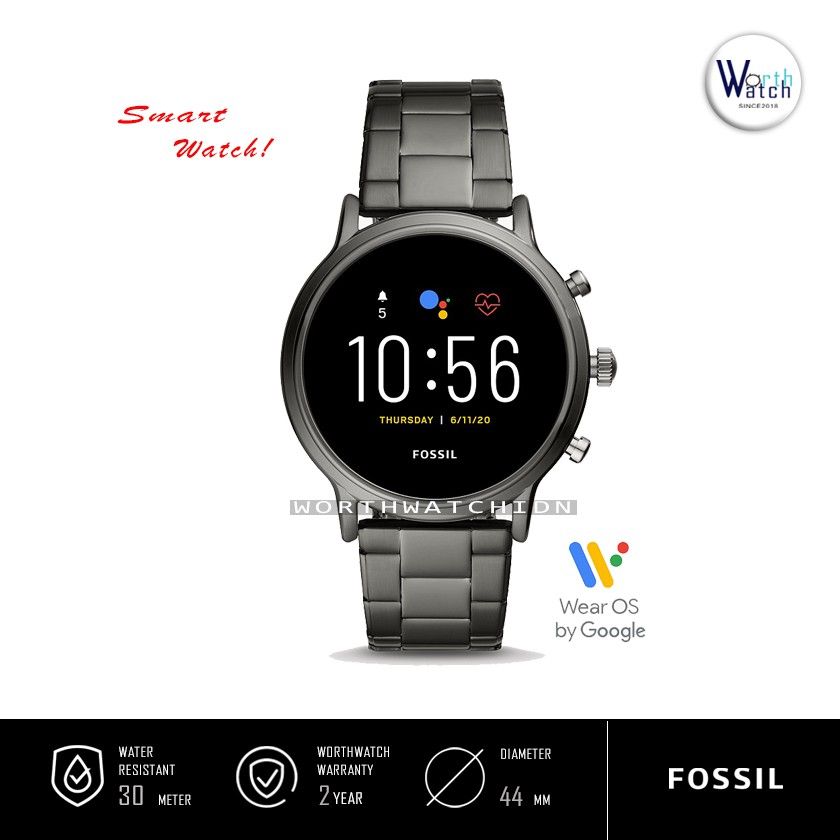 Smartwatch Fossil Gen 5 The Carlyle Hr Gunmetal Stainless Steel Original Ftw 4024 Ftw4024 Shopee Indonesia