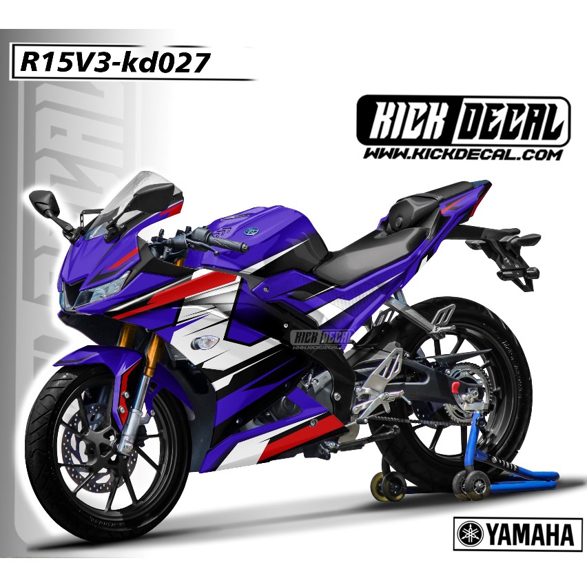 STICKER DECAL YAMAHA R15 V3 BIRU PUTIH - KD027
