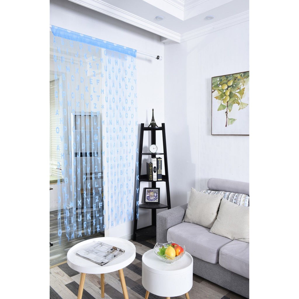 Tirai Benang Motif Bunga Alfabet Gorden Dekorasi Pintu Jendela Y1305