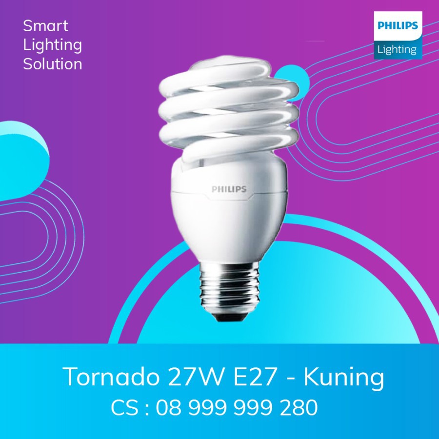 Lampu Philips TORNADO 27W WW E27 220V-240V Warna Kuning
