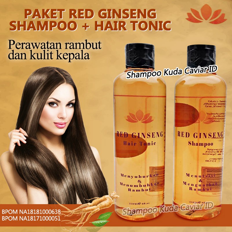 Paket Red Ginseng Hair Tonic + Shampoo BPOM Original