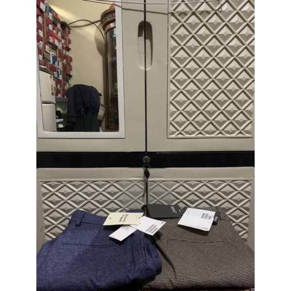 Trousers Textured Suit H&M Skinny Fit / Ankle Pants