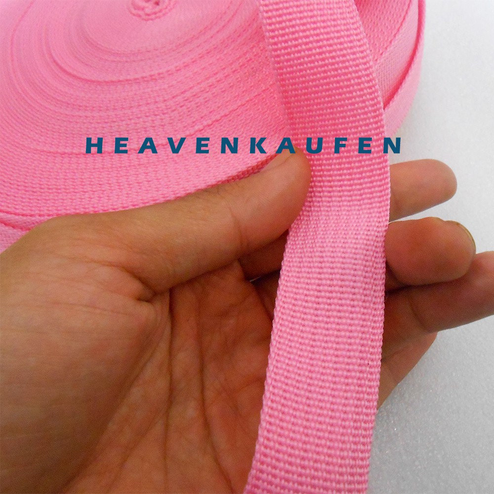 Webbing Tas 2,5 cm Pink / Merah Muda Meteran