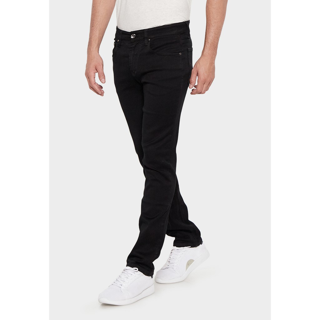 JBBoss Celana Panjang Jeans Saten Denim Stretch Regular Fit (Black) / Ramayana Jatinegara