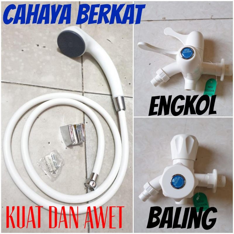 Paket shower mandi plastik + kran cabang soligen PROMO TERMURAH