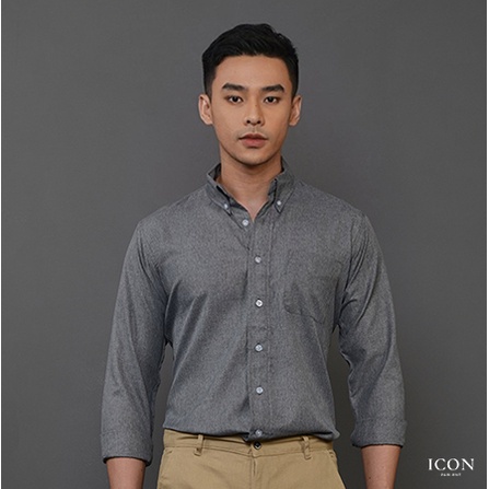Kemeja Pria Lengan Panjang Parlent Icon Charles Dark Grey