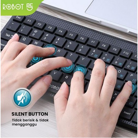 ITSTORE Keyboard ROBOT RK10 Portable Mini Wired Ultra-Thin Tombol Silent  usb Garansi Resmi 1 Tahun RK-10