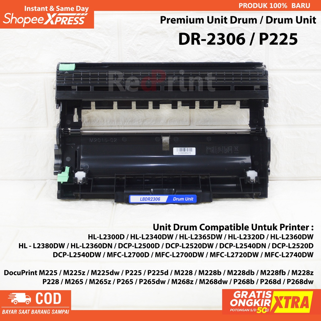 Unit Drum DR-2306 Compatible Untuk Printer Brother HL-2360/DCP-L2540DW/MFC-L2700D / L2700DW L2740DW