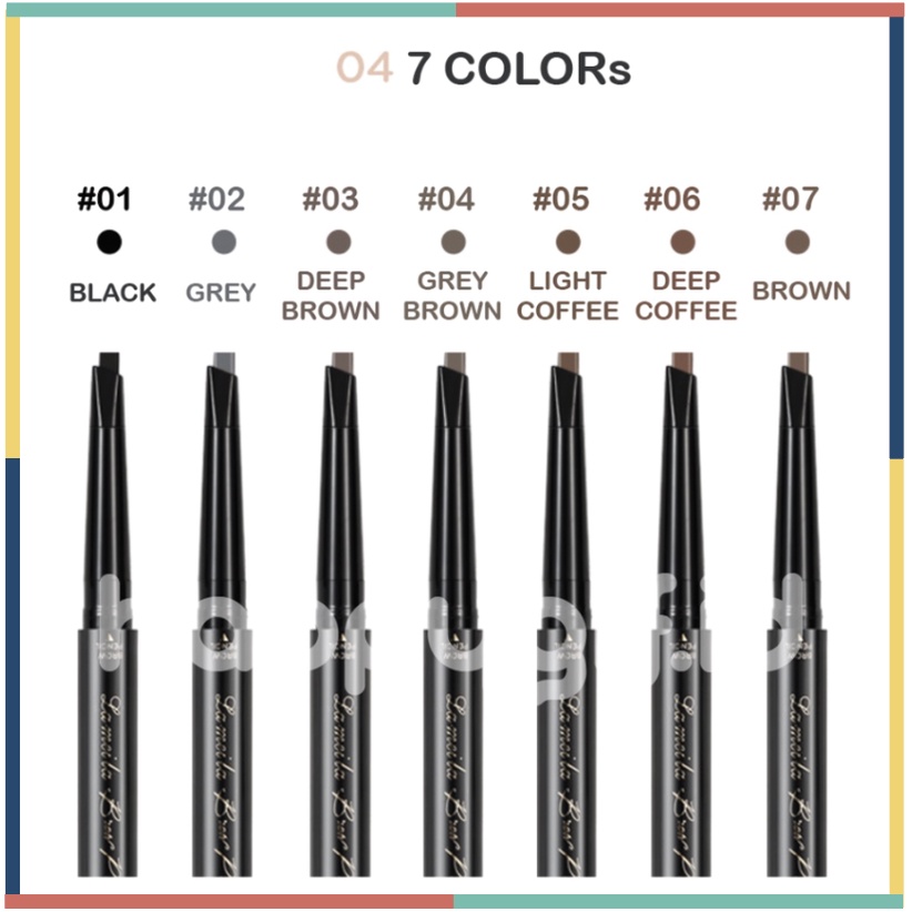 LAMEILA Pensil Alis Original Eyebrow 2 in 1 Boxless Kepala Ganda 7 Warna LA026 809