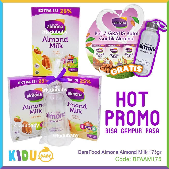 Botol Kaca Almona / Barefood Bottle Promo Kidu Baby