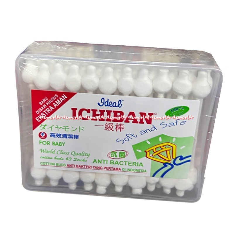 Ideal Ichiban Cotton Buds For Baby 63sticks Anti Bacteria Korek Kuping Aman Untuk Bayi Anak Ideak Ichi Ban Catun Buds Soft And Safe Coton Bud