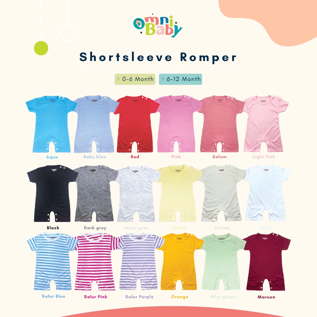 OMNIBABY Romper Bayi Polos Soft Cotton Termurah SNI!