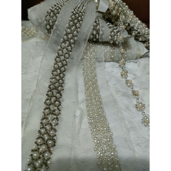 renda Payet/Payet mutiara/renda swaroski/Payet rangkai harga per 50cm