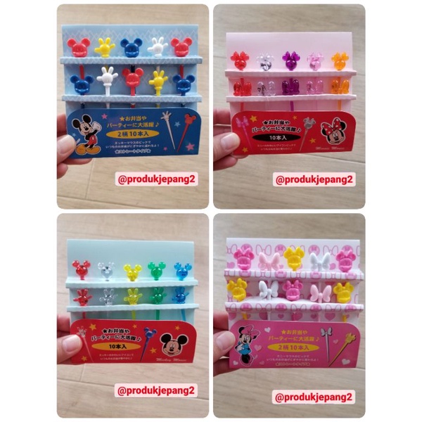 Tusukan Bento Mickey Minnie Disney Food Pick Mickey Minnie Disney Food Picks