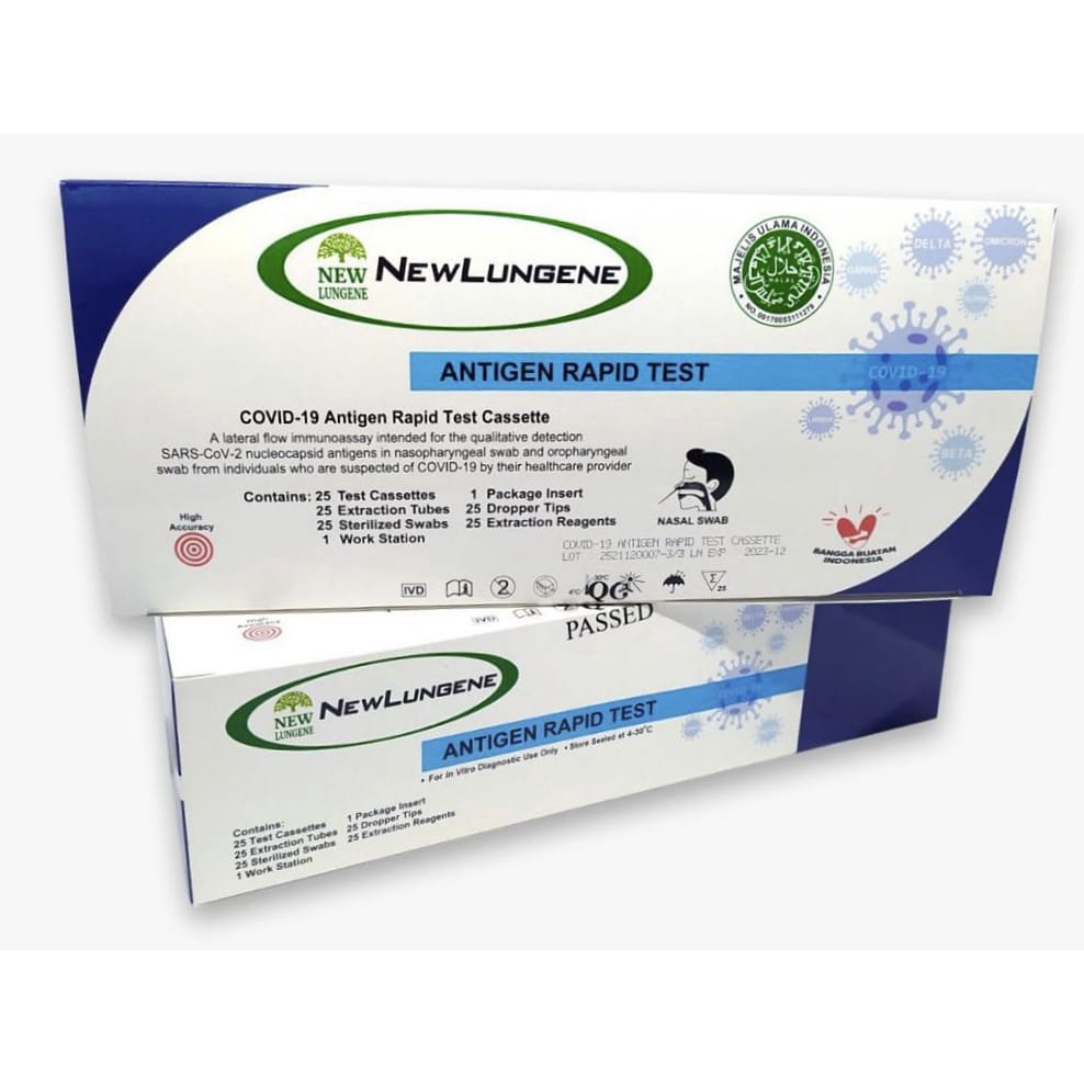 New Lungene Biru Detect Omicorn &amp; Delta AKD Original [ECER] ALAT RAPID TEST ANTIGEN NEW LUNGENE (SWAB) BIRU COVID OMICRON