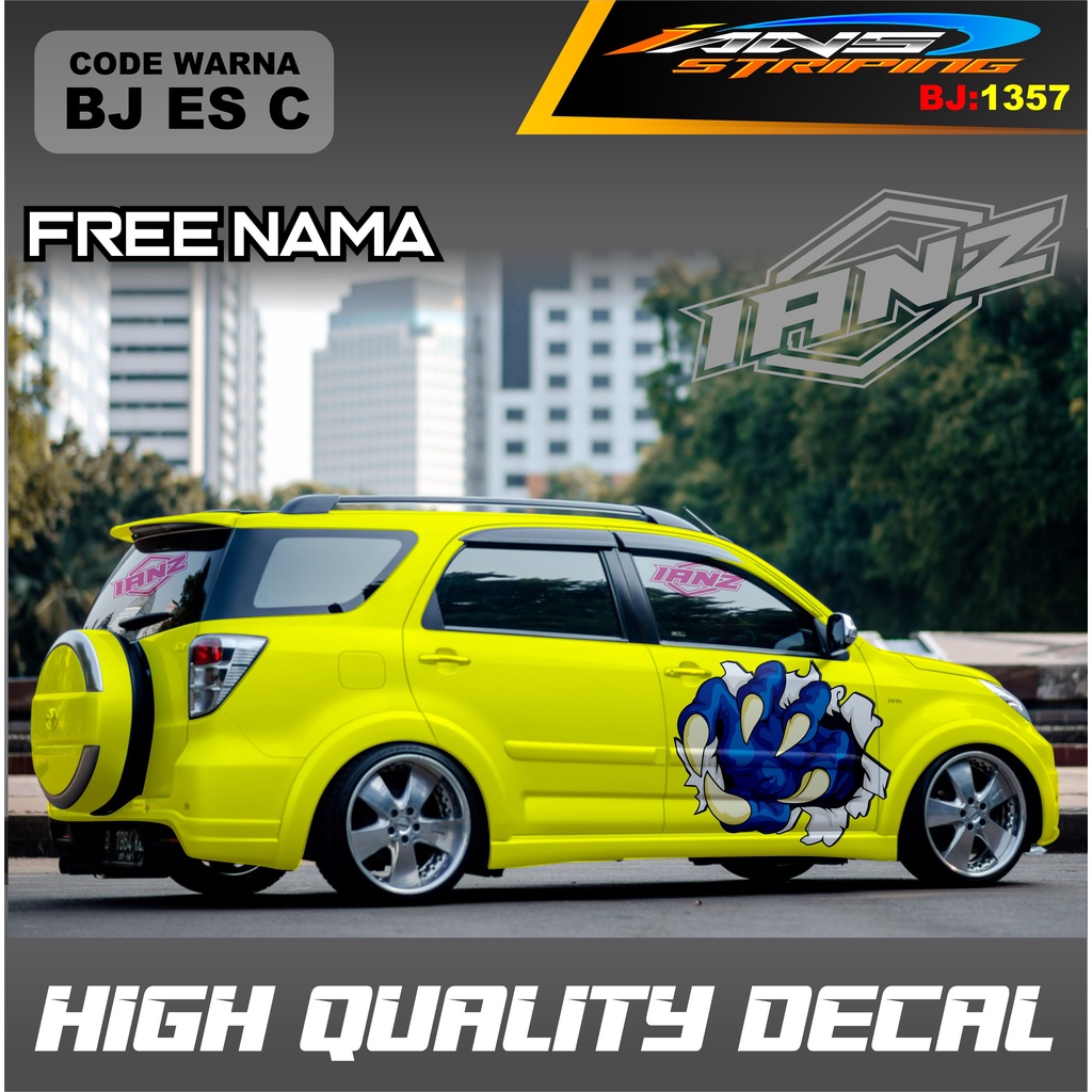 STIKER DECAL MOBIL MOTIF KERENN / SICKER MOBIL TOYOTA RUSH AVANZA XENIA INNOVA TERIOS
