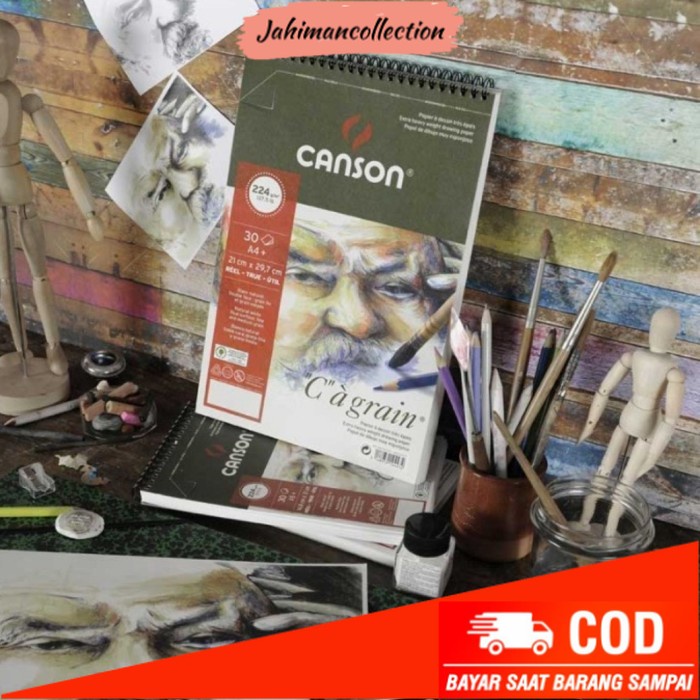 

✨ BISA COD ✨ Canson C a Grain A4 125 gsm sketch book/buku sketsa gambar teknik