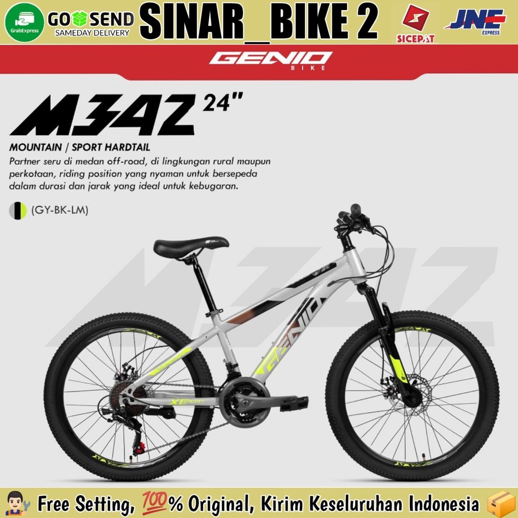 Sepeda Gunung 24 Inch MTB GENIO 342  By United