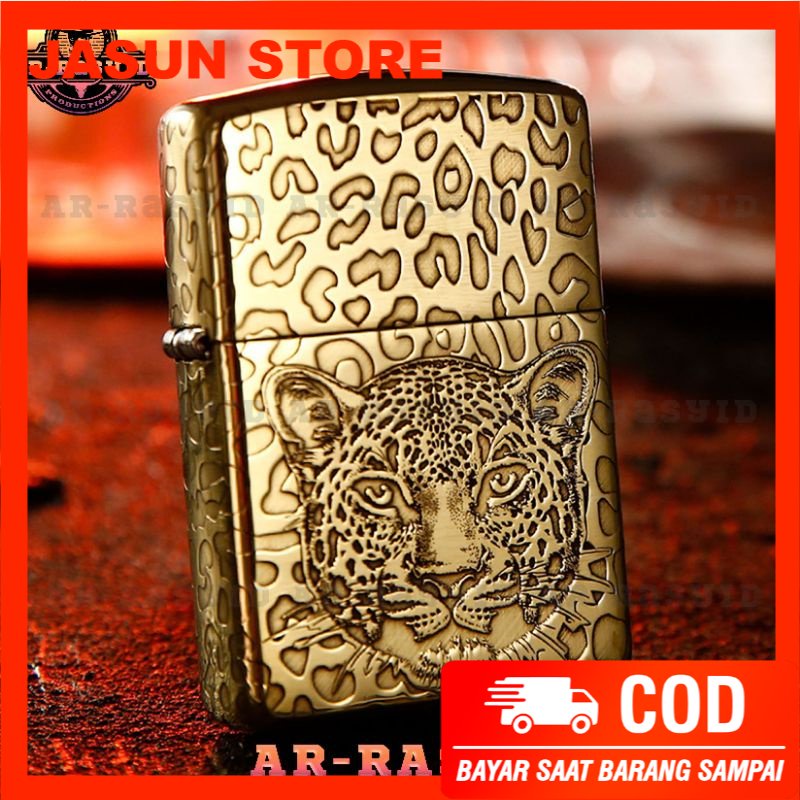 BISA COD! Korek Api Minyak Zippo Motif Macan Tutul Tiger 168