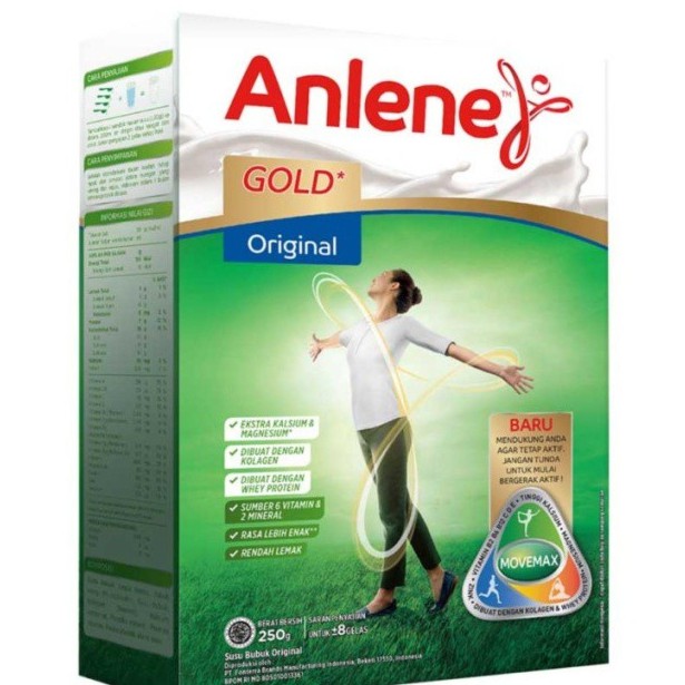 Anlene Gold 250g Original . Untuk usia 50 tahun keatas