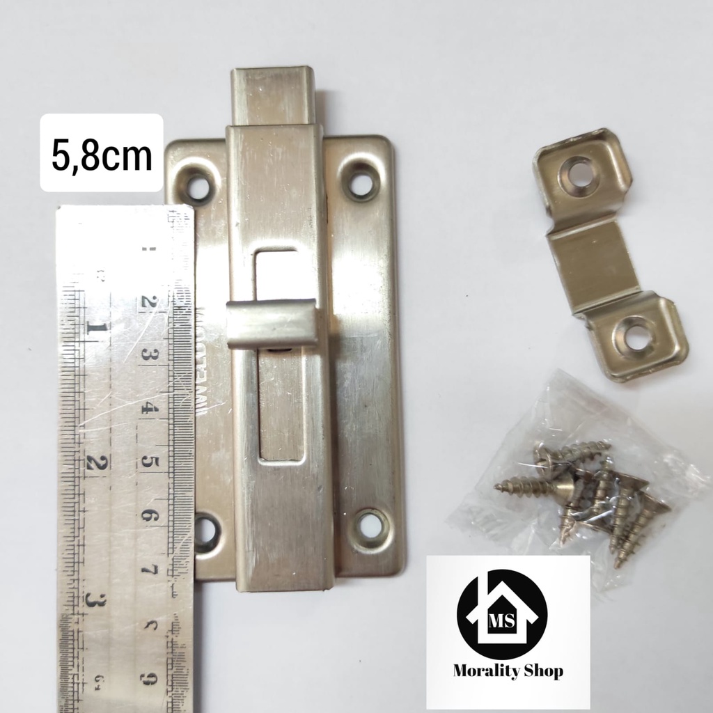 Kunci Pintu Slot Jendela Stainless 4 inch GS4-Grendel Pintu Selot Pengunci Jendela Stenlis Door Lock Bolt