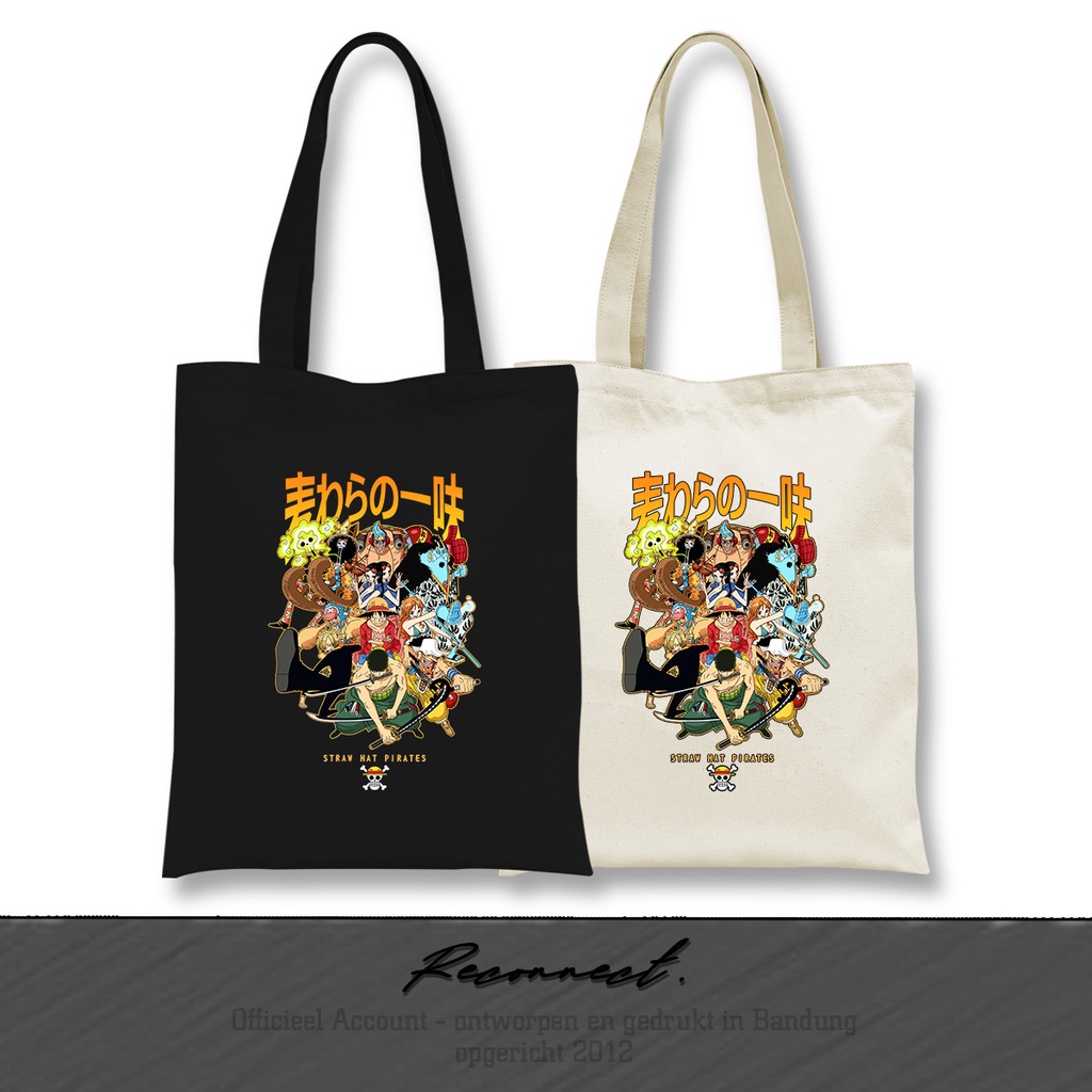 Reconnect Totebag Anime One Piece Mugiwara Luffy - Gratis Tambah Nama