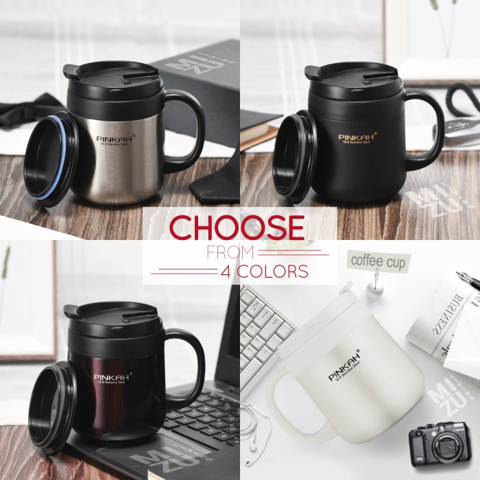 Pinkah Thermos Mug 340ml Hot Cold Stainless Steel Tumbler Shopee Indonesia