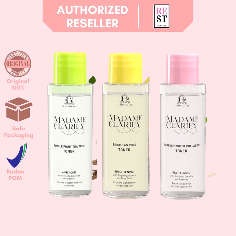RESTBEAUTY - Madame Gie Beight As Rose Toner ll Madame Gie Pimple Fight Tea Tree Toner ll Madame Gie
