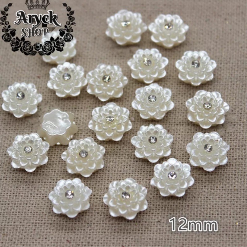 RESIN BUNGA SERUNI PUTIH 12mm