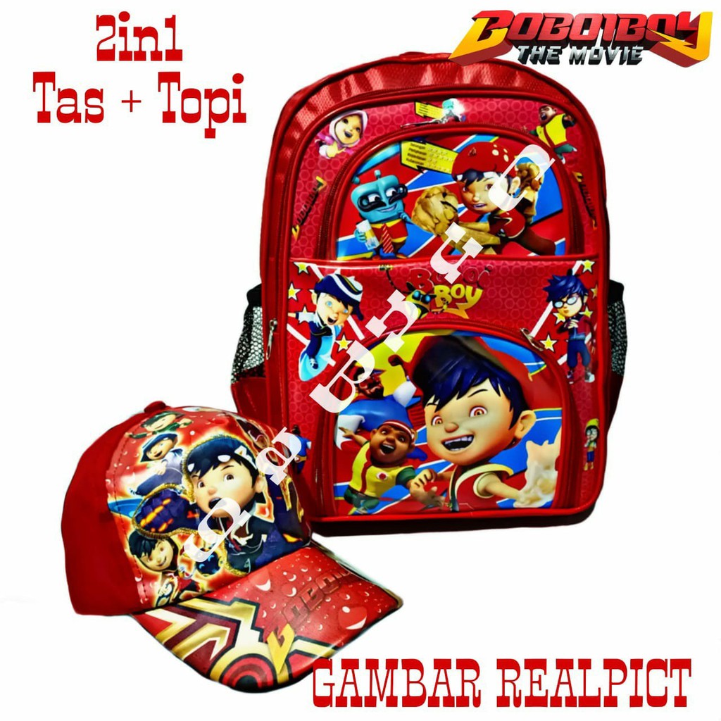 Tas Ransel Dan Topi Boboiboy The Movie Anak Laki Laki Paud TK SD