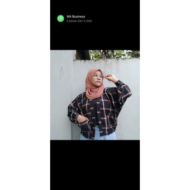 Outer Balon Flanel Viral Outer  Balon Grid/Outer balon bri fanel/Cardinga/Kemeja flanel wanita/kemej