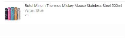 Botol Minum Thermos Mickey Mouse Stainless Steel 500ml