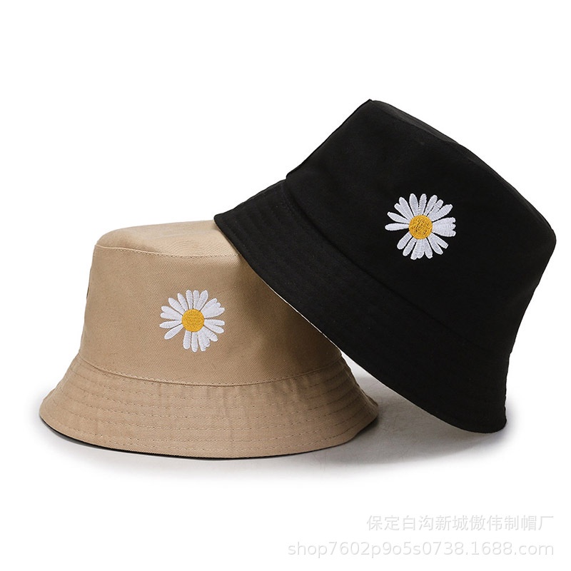 Topi Bucket Polos Bunga Flower Premium Pria Wanita Distro Korea