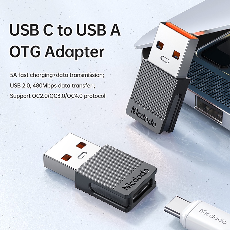 MCDODO OT-6970 CONVERTER OTG TYPE C FEMALE TO USB MALE CHARGER 5A + HANDSFREE TYPE C