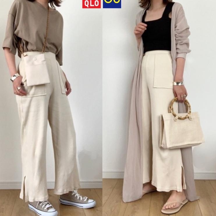 Telah Hadir.. Uniqlo Ribbed Wide Pants with Slit