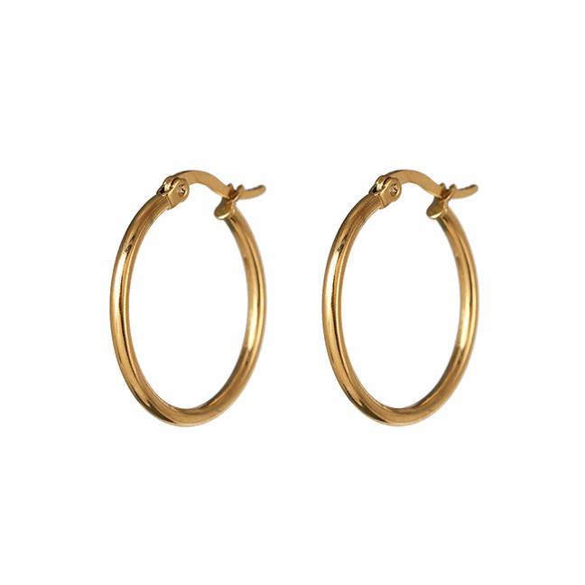 LRC Anting Tusuk Fashion 2.5cm Gold Circle Earrings D57320