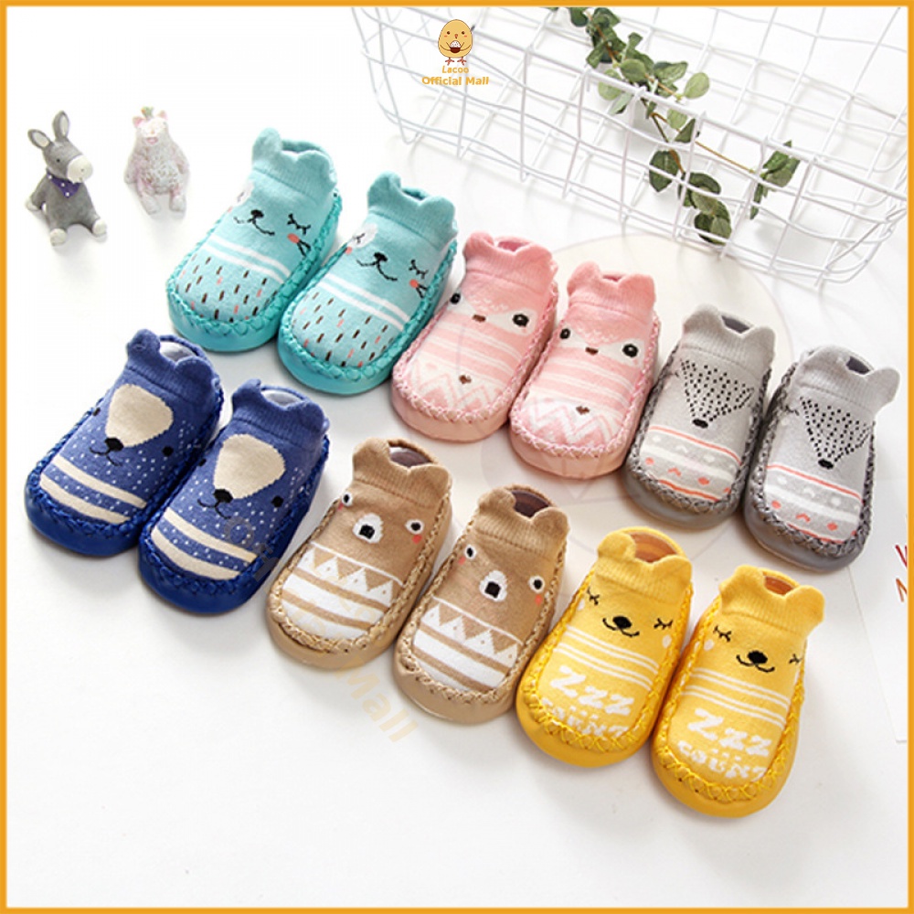 Lacoo Kaos kaki sepatu bayi anak anti slip Sepatu bayi prewalker Baby prewalker shoes