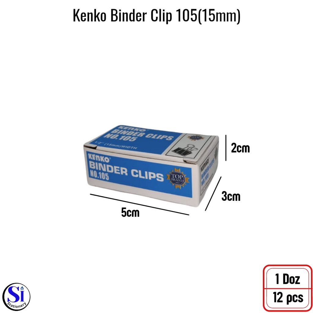 

Binder Clip Kenko No.105/Clip Kertas 1 pack isi 12 pcs