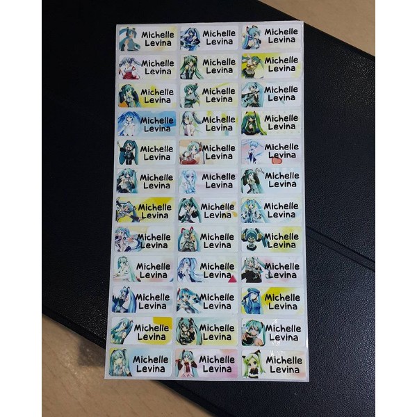 

Hatsune Miku Label nama sticker label name waterproof