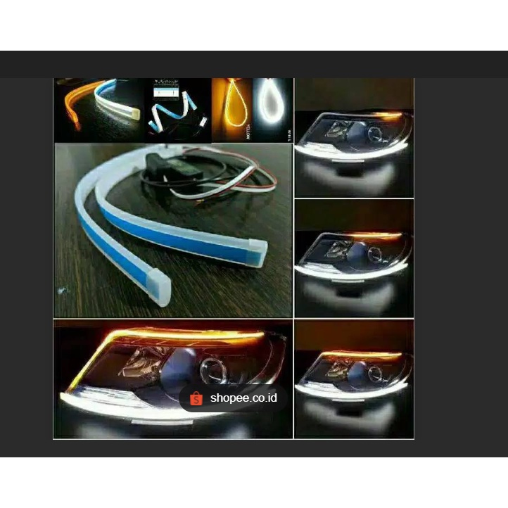 LAMPU ALIS RUNNING 2 MODE Lampu Alis LED Motor dan Mobil universal variasi 30 CM