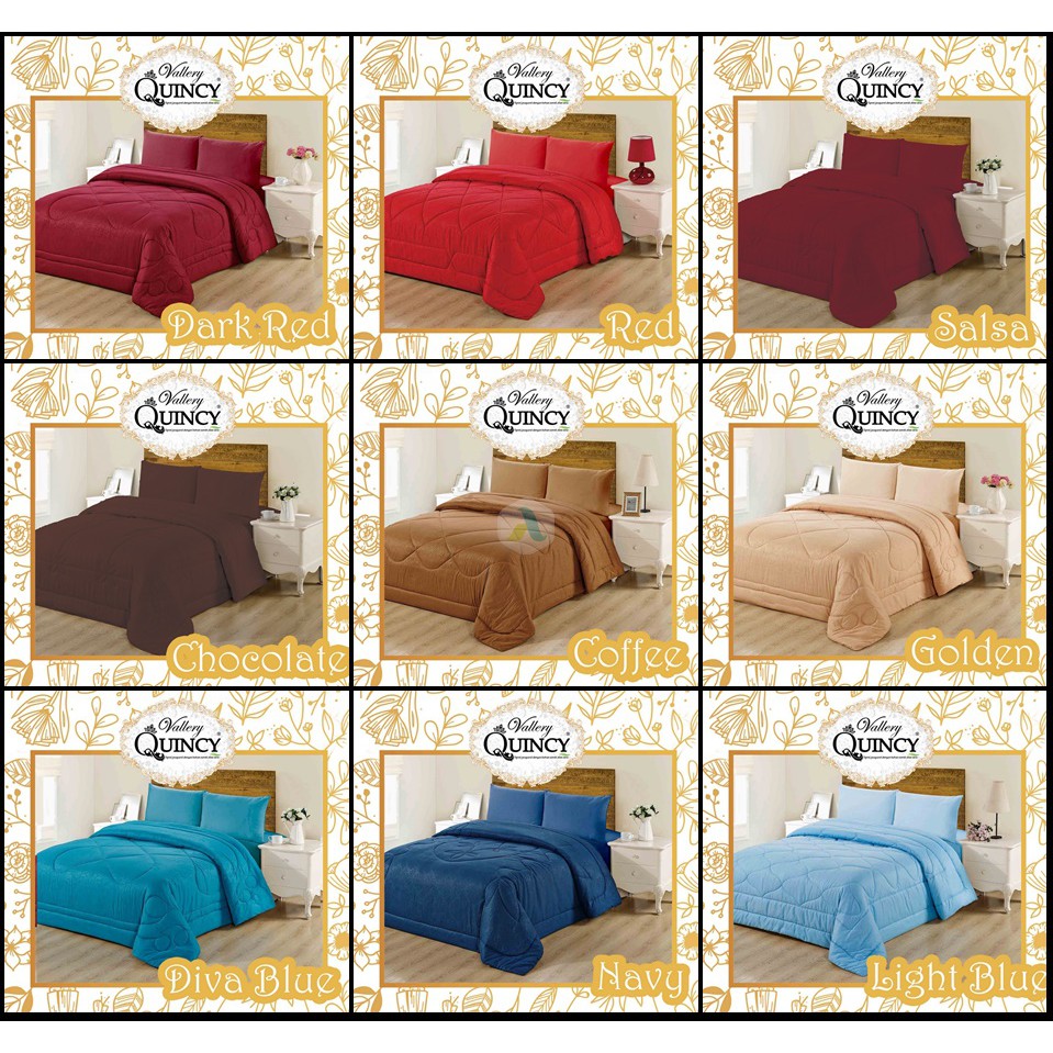 Bedcover Quilt Vallery Uk 225x245 - Bedcover Only - Bahan jaquard