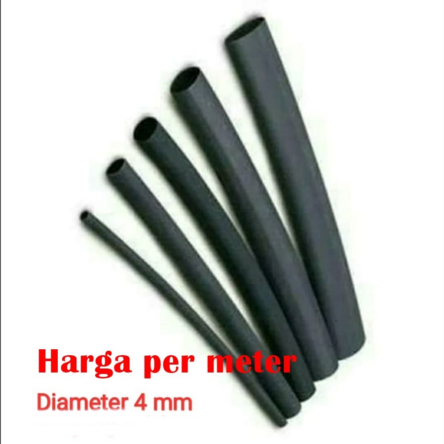 Selongsong Bakar Kabel 4mm Heat Shrink HeatShrink Tube Pelapis Kabel Selang Ciut Pelindung Bakar Panas Cable