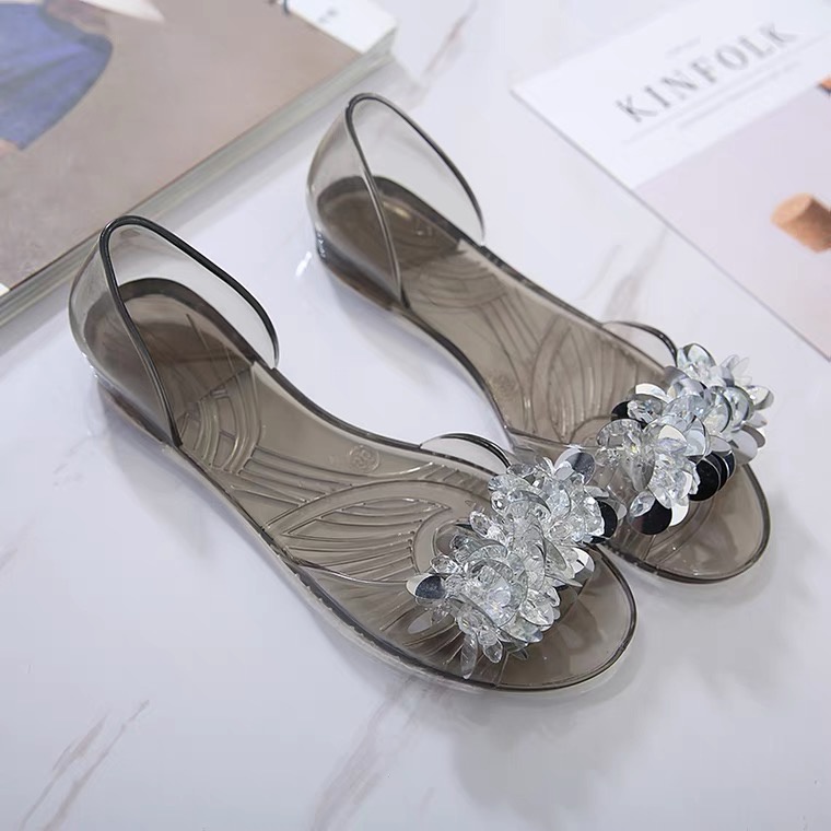 Korean Paillette Embllished Jelly Sandals 5090(36-40)