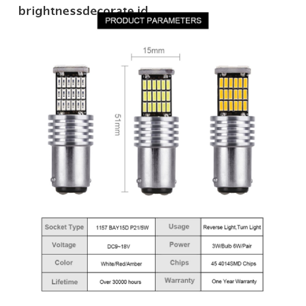 Lampu Led Canbus P21W / 5w Bay15D 45 Smd 4014 1157 Untuk Belakang Mobil