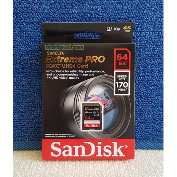 ⚘ Gift + Sandisk Extreme Pro 64GB SDXC Class 10 170MB/s sdsdxxy-064G