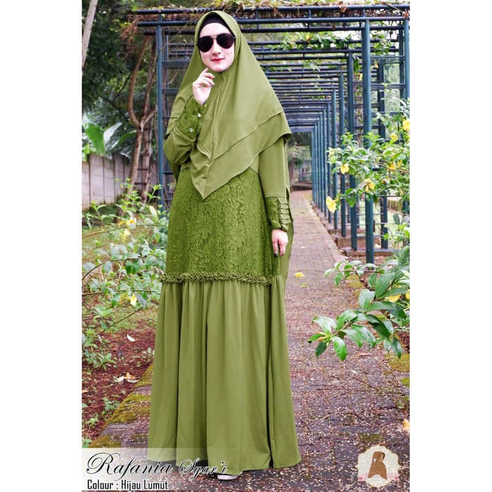 GAMIS SYARI KOMBINASI LAPIS BRUKAT WUDHU & BUSUI FRIENDLY