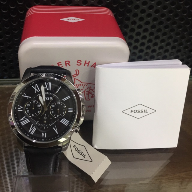 JAM TANGAN PRIA FOSSIL FS4812 BLACK SILVER ORIGINAL