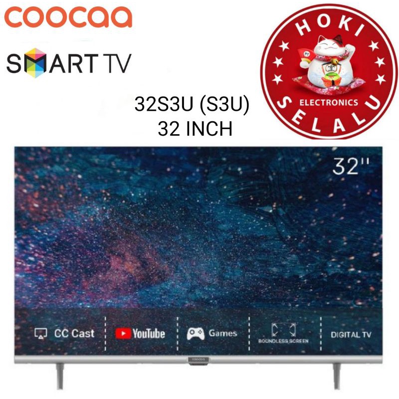 Led TV Coocaa 32 Inch 32S3U Digital Smart TV Bezel Less/Frame Less 32 HDR Dolby Audio